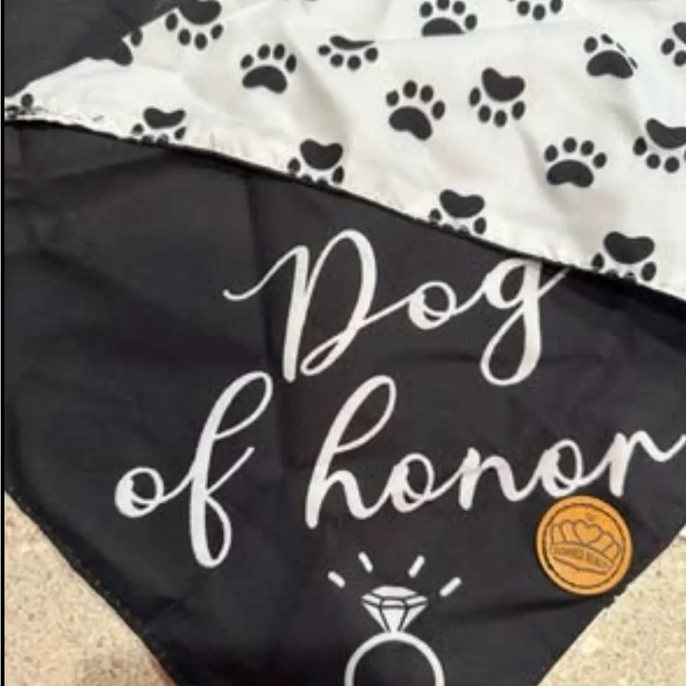 Black and White Dog Bandana Set Brand New Wedding